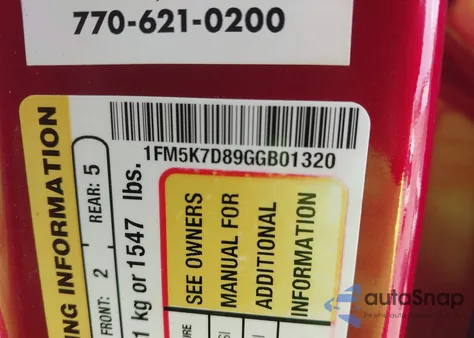 2016 Ford Explorer Xlt from USA, damaged, VIN 1FM5K7D89GGB01320